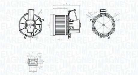 MAGNETI MARELLI FIAT Вентилятор салона 500 07-, 500 C 09-, PANDA 03- Magneti Marelli 069412778010