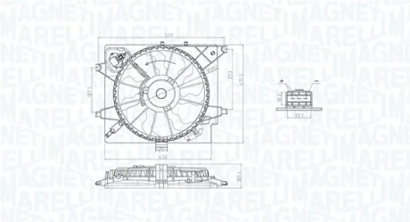 MAGNETI MARELLI HYUNDAI Вентилятор радіатора (з дифузором) i30 11-, KIA Magneti Marelli 069422789010