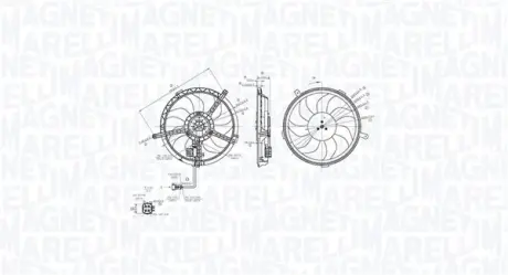 MINI Вентилятор радіатор (з дифузором) MINI (R56), MINI Roadster (R59) MAGNETI MARELLI 069422850010