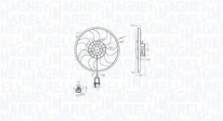 OPEL Вентилятор радіатора (без дифузора) ASTRA G CLASSIC 04- MAGNETI MARELLI 069422861010