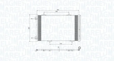 MAGNETI MARELLI CITROEN Радіатор кондиціонера (конденсатор) з осушувачем C-Elysee, Peugeot 301 Magneti Marelli 350203812000