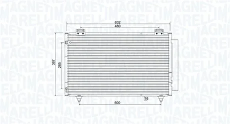 MAGNETI MARELLI TOYOTA Радіатор кондиціонера (конденсатор) COROLLA 1.4-2.0 01- Magneti Marelli 350203925000