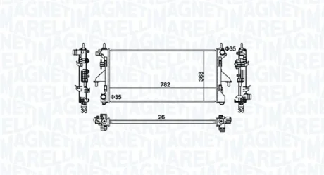 MAGNETI MARELLI CITROEN Радіатор сист. охолодження двиг. Jumper, Peugeot Boxer 2.2HDi -AC 06- Magneti Marelli 350213126900