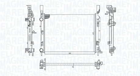 RENAULT радіатор охолодження Kangoo 1.2/1.5dCi/1.6 08-,DB Citan 12 Magneti Marelli 350213142600
