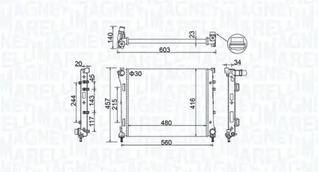 FIAT Радіатор сист. охолодженння 500 0.9-1.4 07-, PANDA, FORD MAGNETI MARELLI 350213151100