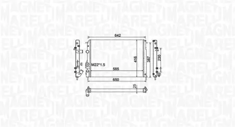 RENAULT радіатор охолодження двигуна MEGANE I 96- MAGNETI MARELLI 350213159100