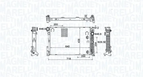 DB Радіатор сист. охолодження двигуна W204, W212 Magneti Marelli 350213159800