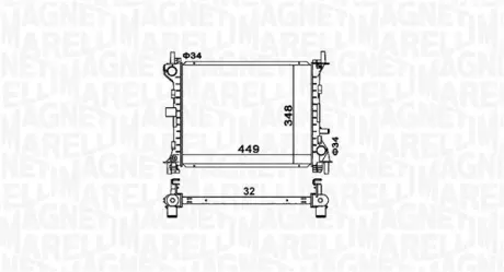 FORD Радіатор охолодження FOCUS I Turnier (DNW) 1.6 16V 99-04 MAGNETI MARELLI 350213160300