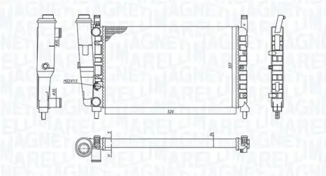 FIAT радіатор охолодження Fiorino 1.4/1.6 94- MAGNETI MARELLI 350213172400
