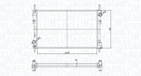 FORD радіатор охолодження Transit 2.0/2.4TDE/TDCi 00- MAGNETI MARELLI 350213183300 (фото 1)
