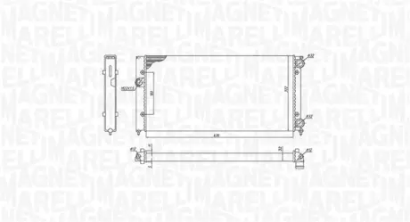 Радіатор двигуна VW GOLF III/ GOLF III VARIANT (1H1, 1H5) 1,6 1,8 2,0 2,0GTI 16V 1,9SDI/ TDI VENTO (1H2) 1,6 MAGNETI MARELLI 350213185300