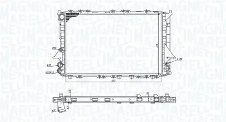 Радіатор охолодження Audi 100 91-94,A6 1.8/2.5TDI 94-97 мКПП MAGNETI MARELLI 350213189900
