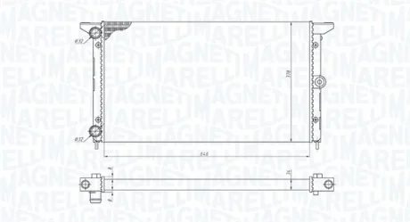 Радіатор охолодження Sharan,Ford Galaxy,seat Alhambra 1.9TDI/2.0i 95- Magneti Marelli 350213190100