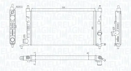 OPEL радіатор охолодження Combo,Corsa B,Chevrolet MAGNETI MARELLI 350213190400