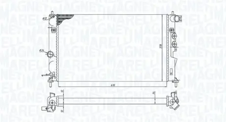 OPEL радіатор охолодження Vectra B 1.6/2.2 95- MAGNETI MARELLI 350213190600