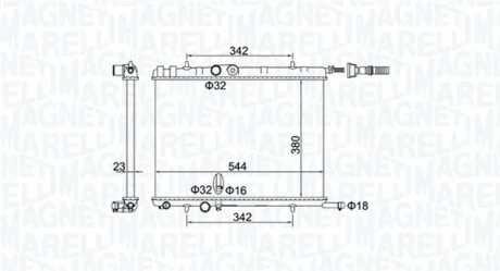 Радіатор CITROEN BERLINGO 02 Magneti Marelli 350213193400