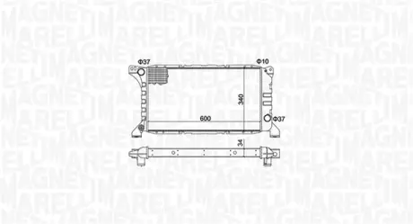Радіатор сист. охолодження двигуна FORD TRANSIT 2,5D MAGNETI MARELLI 350213193500