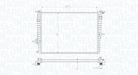 Радіатор двигуна (мкпп) RENAULT FLUENCE, GRAND SCENIC III, MEGANE, MEGANE III, SCENIC III 1.6-2.0 11.08- Magneti Marelli 350213199300