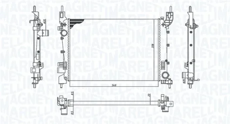 Радіатор системи охолодження двигуна LINEA 1.4 07- Magneti Marelli 350213200400