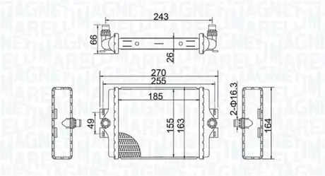 BMW Радіатор охолодження двиг. 3 (F30), 3 Gran Turismo (F34), 4 (F33, F83), 4 (F32, F82) MAGNETI MARELLI 350213202500