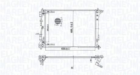 HYUNDAI Радіатор охолодження двиг. TUCSON 1.6 15-, 2.0 15-, 2.4 19-, KIA MAGNETI MARELLI 350213204800