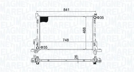 Радіатор двигуна FIAT TALENTO NISSAN NV300 OPEL VIVARO B RENAULT TRAFIC III 1.6D/2.0D 05.14- Magneti Marelli 350213207700