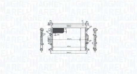 FORD Радіатор охолодження двиг. GALAXY III 1.5, 2.0 15-, MONDEO V 1.0-2.0 15-, S-MAX MAGNETI MARELLI 350213215800