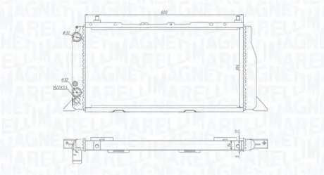AUDI Радіатор сист. охолодження двиг. 80 4CYL.1,6-1,8 86-91 MAGNETI MARELLI 350213406000
