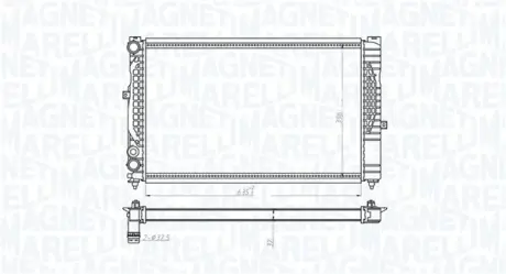 Радіатор AUDI A4 1.6-1.8 20V-1.9 DI/TDI [] MAGNETI MARELLI 350213712000