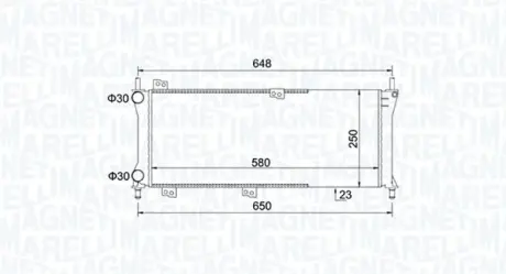 Радіатор FIAT PANDA 01/01-- [] MAGNETI MARELLI 350213814000