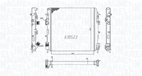 Радіатор RENAULT KANGOO 1.6-1.9 DCI [] MAGNETI MARELLI 350213995000