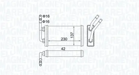 FORD радіатор опалення Transit 94- MAGNETI MARELLI 350218406000