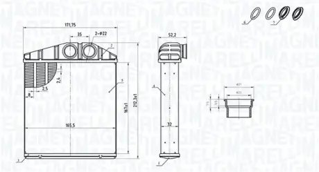OPEL теплообмінник салону Combo 01- MAGNETI MARELLI 350218419000