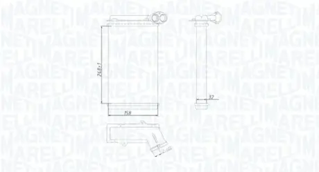 VW радіатор пічки Sharan,Seat Alhambra,Ford Galaxy 95- MAGNETI MARELLI 350218422000