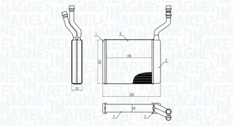 FORD радіатор опалення C-Max, Focus, Kuga I, Mazda 3/5, Volvo MAGNETI MARELLI 350218425000