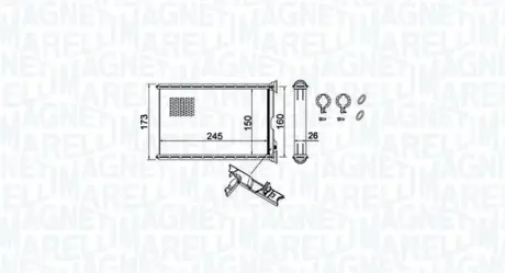 BMW Радіатор опалення 1 E81/87, 3 E90, X1 E84, X3 F25, X4 F26 MAGNETI MARELLI 350218455000