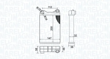 FIAT Радіатор сист. опалення Punto 99- MAGNETI MARELLI 350218456000