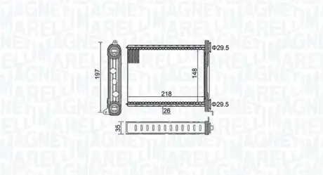 RENAULT радіатор опалення Fluence,Grand Scenic III,Megane III,Trafic III,Opel Vivaro B,Fiat,Nissan NV300 14- MAGNETI MARELLI 350218464000