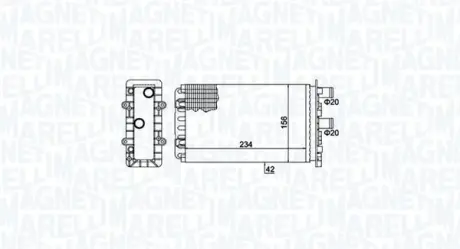 VW Радіатор пічки T4 90- задн. MAGNETI MARELLI 350218475000