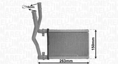 FIAT Радіатор опалення Sedici, Suzuki Swift III,IV, SX4 MAGNETI MARELLI 350218490000