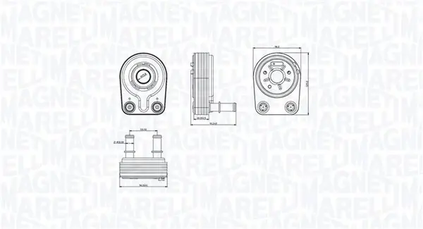 Масляний радіатор FIAT DOBLO, PALIO, PUNTO, STRADA 1.9D 09.99- Magneti Marelli 350300001400 (фото 1)