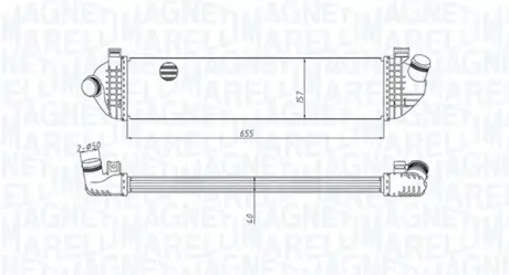VOLVO Інтеркулер C30, C70 II, S40 II, V40/50 1.6/2.0d MAGNETI MARELLI 351319204370