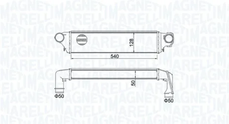 BMW Интеркулер 3 E46 320/330d 99 Magneti Marelli 351319204500