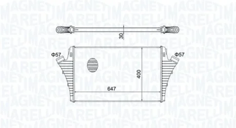 OPEL Інтеркулер Signum, Vectra C, Saab 9-3, Cadillac BLS 2.0 16V Turbo/2.2DTI 16V 02 Magneti Marelli 351319204650