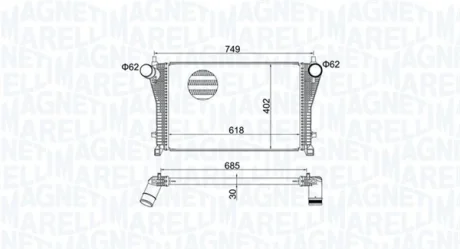 VW Інтеркулер Audi A3, Q2/3, Arteon, Golf VII, Passat, Tiguan, Skoda Karoq, Kodiaq, Octavia IV Magneti Marelli 351319205370