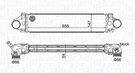 VOLVO Інтеркулер S60 II, XC60 I MAGNETI MARELLI 351319205940