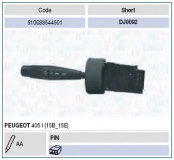 Вимикач PEUGEOT 405 - 06/92 [] MAGNETI MARELLI 510033544501