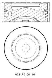 Поршень VW Caddy III/IV 2.0 TDI 10-20 (81.51mm/+0.5) MAHLE / KNECHT 028 PI 00116 002