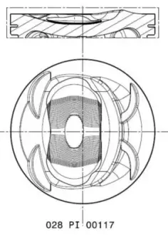 Поршень VW Golf V/ Passat/ Tiguan 1.4 TSI 06- (77.01mm/+0.5) MAHLE / KNECHT 028 PI 00117 002
