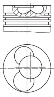 Поршень VW Caddy II 1.9 TDI 95-04 (80.01mm/+0.50) (3-4 циліндр) Mahle 030 41 02